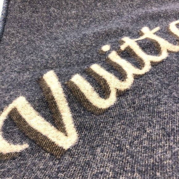 LOUIS VUITTON logo Cushion Cover cushion Wool / Cashmere Navy - Picture 9 of 16